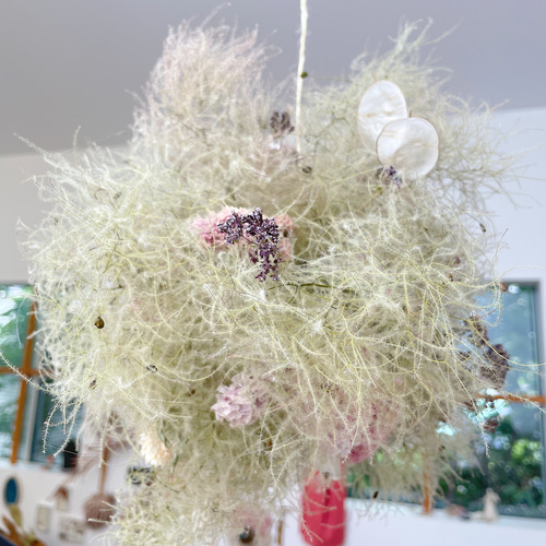 sale】スモークツリーのふわふわフライングボールブーケ ジュート  