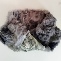 ¶new antique fur¶ シルバーグレーラム,ムートン＆ラパンファーミックスnejiriスヌード「EPOCA」 5枚目の画像