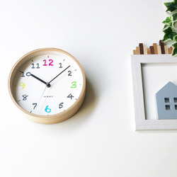 KATOMOKU plywood wall clock 14 km-85RC 電波時計 2枚目の画像