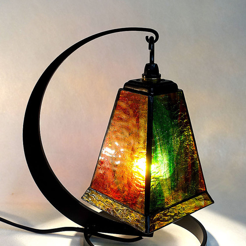 ノスタルジーシリーズ!! ステンドグラス ランプシェード(レッド