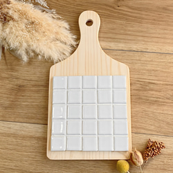 美濃焼タイルのシンプルでおしゃれなカッティングボード型鍋敷き