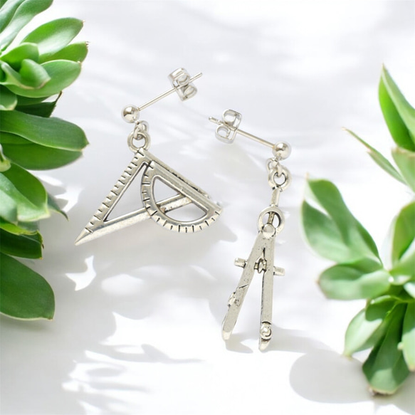 969,分度器三角定規ピアス 969,分度器三角定規ピアス 製図ピアス