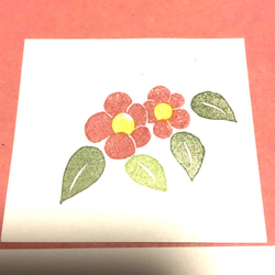 ✿季節の花はんこ✿《色分けできる》【椿】2.5㎝ 3枚目の画像