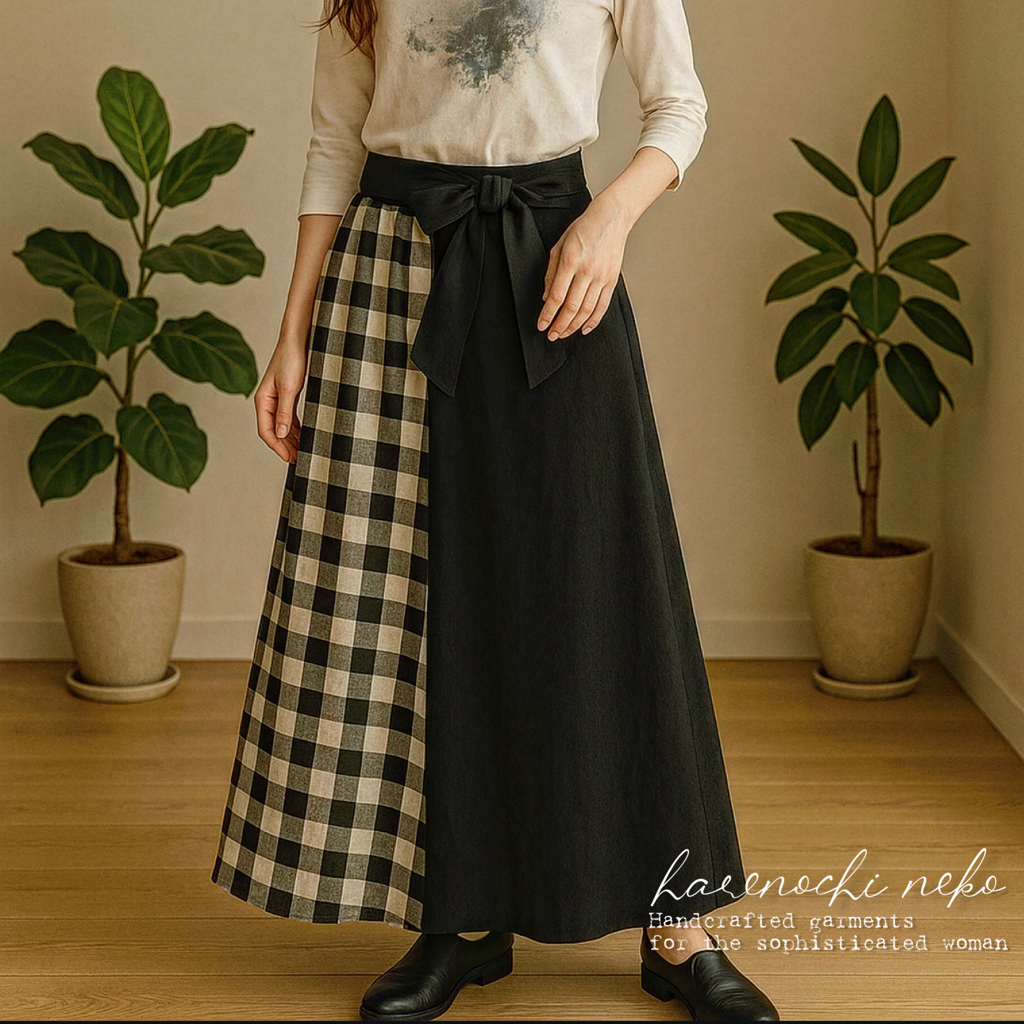 【再販】■10日内発送■「歩く度揺れる。」フレアリネンマキシスカート。ロングスカート リネン ウエストゴム 冬