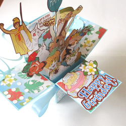 ★NEW★ポップアップカードBOX「海と猫」（ハワイっぽいカードを夏がお誕生日の方に贈ってみては？） 5枚目の画像