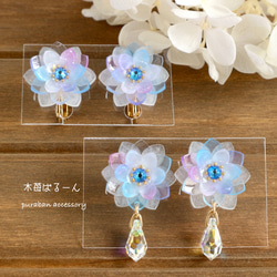 氷の花ピアス/イヤリング 4枚目の画像