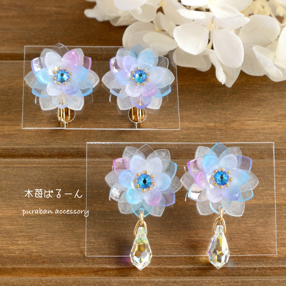 氷の花ピアス/イヤリング 4枚目の画像