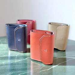 ギミック/仕掛けオイレザーミニ財布 【革4色】・12色の刺繍＆糸