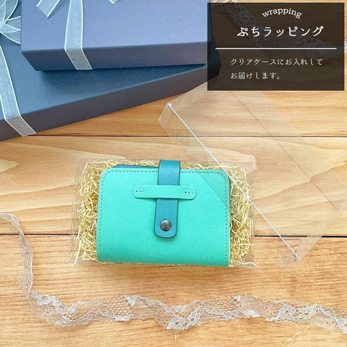 色を選べる 本革カードケース＊ブック型クリアホルダー《名入れ無料 