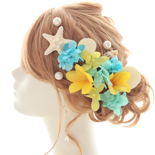 プルメリアセット ヘッドパーツ 髪飾り ウェディング 前撮り マーメイド