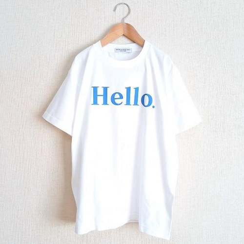 Hello. Tシャツ ロゴTシャツ ブルー Tシャツ ... 通販｜Creema 