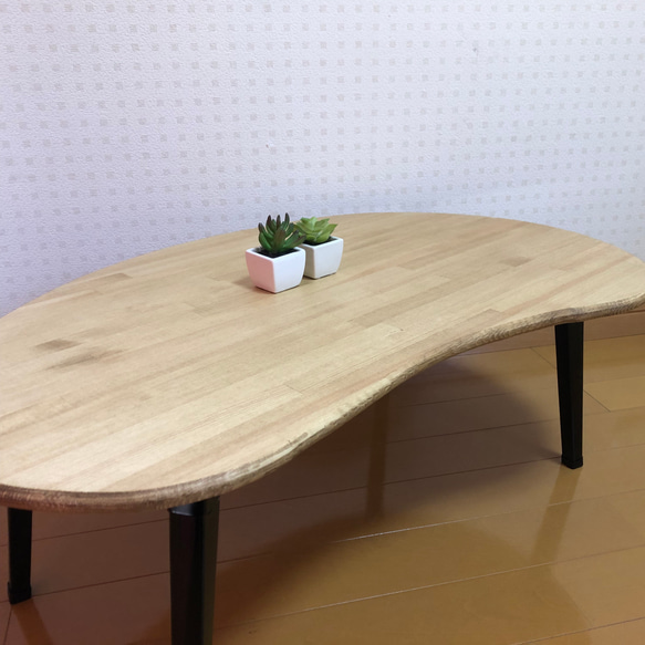 【豆型2/ラスティクパイン】アンティーク風・折りたたみ式ローテーブル・テーブル・一人暮らし・豆型＜No.052＞ 3枚目の画像
