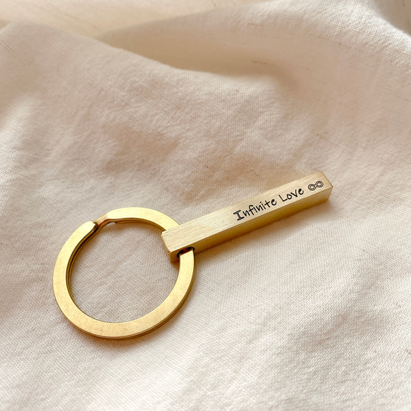 【禮物推薦】-黃銅刻字鑰匙圈-愛無限版 第5張的照片