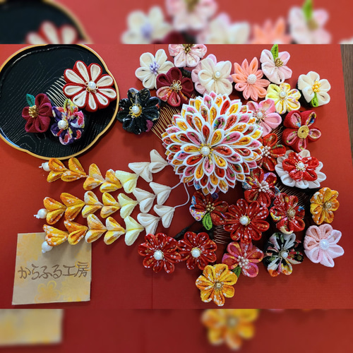 再販受付中　つまみ細工 髪飾り　七五三　成人式　卒業式　リボン ☆再販受付中☆つまみ細工髪飾り(成人式、七五三、卒業式、着物、結婚