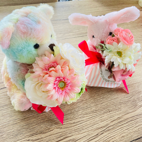 くまのぬいぐるみミニサイズ 花束付き Creema限定 ポイント11倍