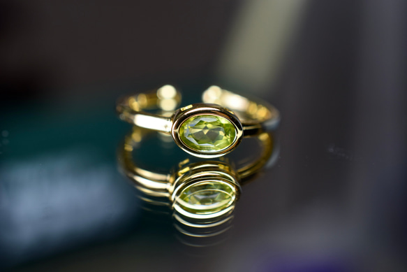 RG04 宝石質 細工製作 天然 碧の宝石 ペリドット 太陽の石 覆輪