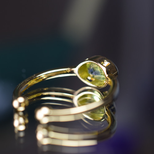 RG04 宝石質 細工製作 天然 碧の宝石 ペリドット 太陽の石 覆輪