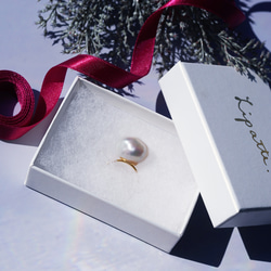 精緻光澤★大淡水珍珠均碼★手術不銹鋼戒指~雪光 第6張的照片