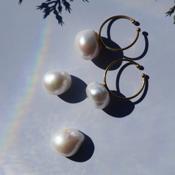 精緻光澤★大淡水珍珠均碼★手術不銹鋼戒指~雪光 第9張的照片