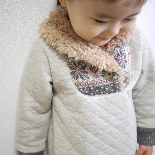 ♥子供用ショールカラープルオーバーの型紙♥ トレーナー ボア 秋冬 