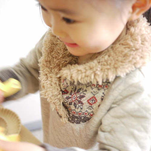 ♥子供用ショールカラープルオーバーの型紙♥ トレーナー ボア 秋冬 
