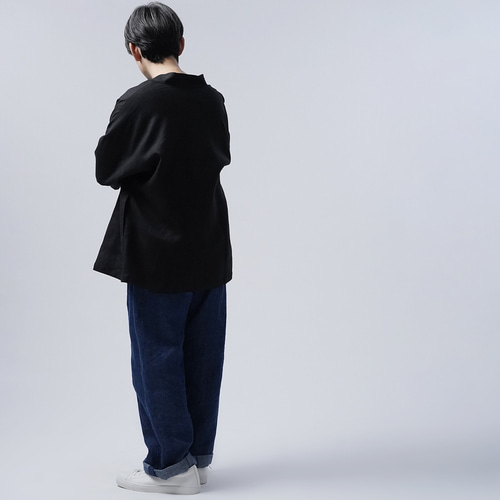 wafu.【リネンカーディガン】オールシーズン使える羽織もの ／ ブラック wafu / リネンカーディガン】オールシーズン使える羽織もの