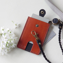 【名入れ】【ギター・ウクレレパスケース【カード2枚収納】リール＆ロープ付 ※袋ラッピング無料 11枚目の画像