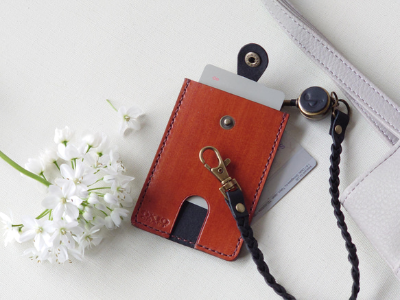 【名入れ】【ギター・ウクレレパスケース【カード2枚収納】リール＆ロープ付 ※袋ラッピング無料 11枚目の画像