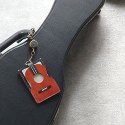 【名入れ】【ギター・ウクレレパスケース【カード2枚収納】リール＆ロープ付 ※袋ラッピング無料 4枚目の画像