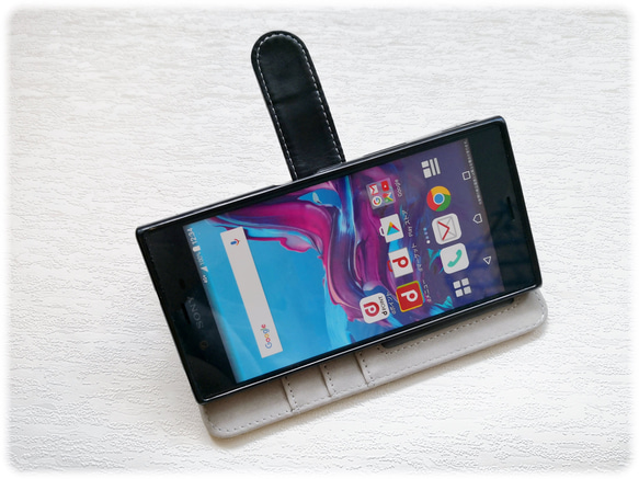 パールビジューの手帳型スマホケース iPhone Xperia Galaxy Aquos Huawei 9枚目の画像