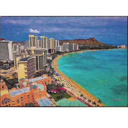 【送料無料】南国の風景☆HAWAII  No.270 フレーム付  A4サイズ 2枚目の画像