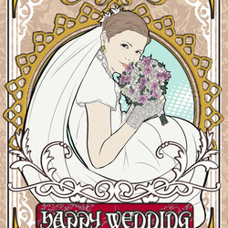 ミュシャ風◇結婚式ウェルカムボード♪ポスター（A4/A3)☆イラスト