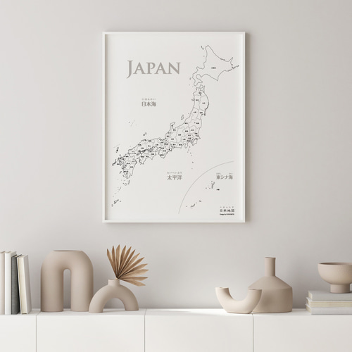 自由に書き込める白い「日本地図」ポスターA2サイズ 2枚セット カルト