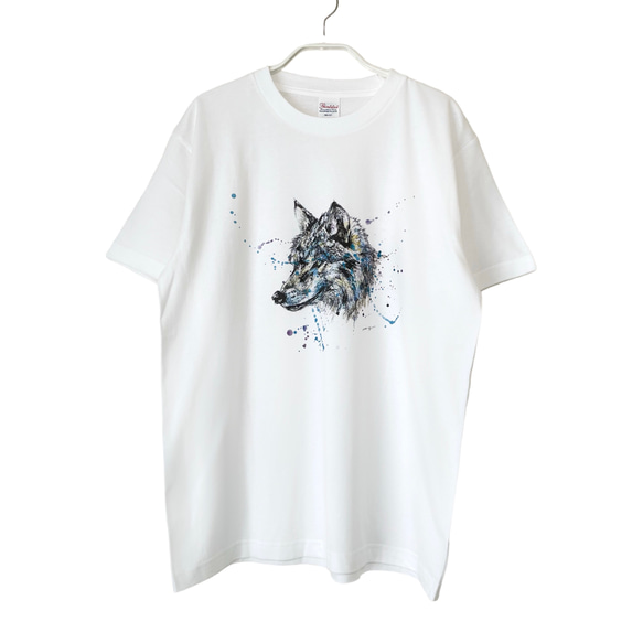 【オリジナルイラストTシャツ】狼 1枚目の画像