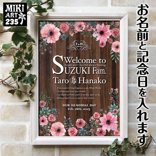 バースデーボード✦名前入れ✦水彩画調フラワー✦誕生日プレゼントプチ