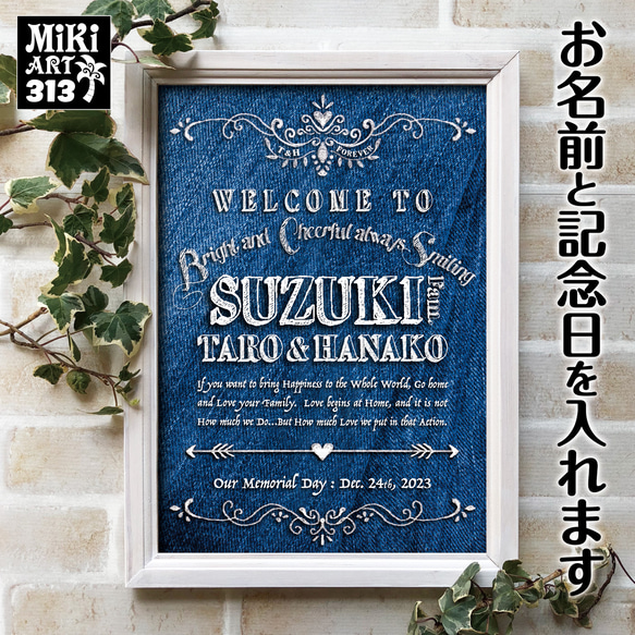 バースデーボード✦名前入れ✦ブルックリンスタイル✦黒い木目調手書き風✦誕生日プレゼントギフト✦インテリアアート額✦145 16枚目の画像