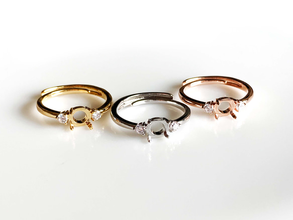 R03 上品 ミニ 円 楕円 雫 リング枠 ルース 裸石 天然石 指輪 空枠 石