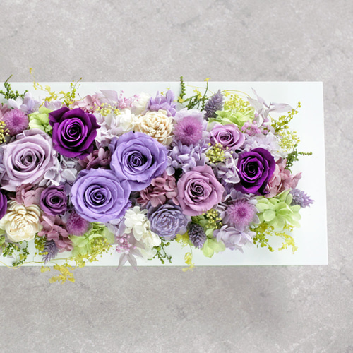 アレンジフラワー専用オーダーページ　プリザーブドフラワー　ギフト ギフトケース入り》ラベンダー香るプリザーブドフラワー・フレーム