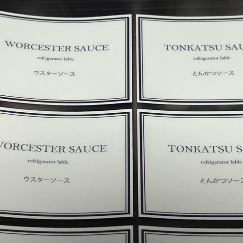 オーダー,メイド キッチンラベル 15項目変更自由 白黒選択可能 表面  