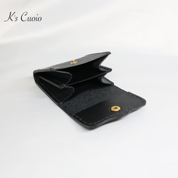 ヌメ革 手縫い小銭入れ（ブラック色）【送料無料】 14枚目の画像