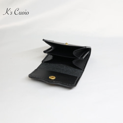 ヌメ革 手縫い小銭入れ（ブラック色）【送料無料】 7枚目の画像