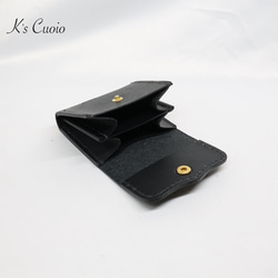 ヌメ革 手縫い小銭入れ（ブラック色）【送料無料】 15枚目の画像