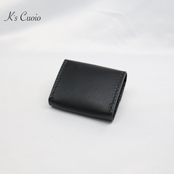 ヌメ革 手縫い小銭入れ（ブラック色）【送料無料】 16枚目の画像