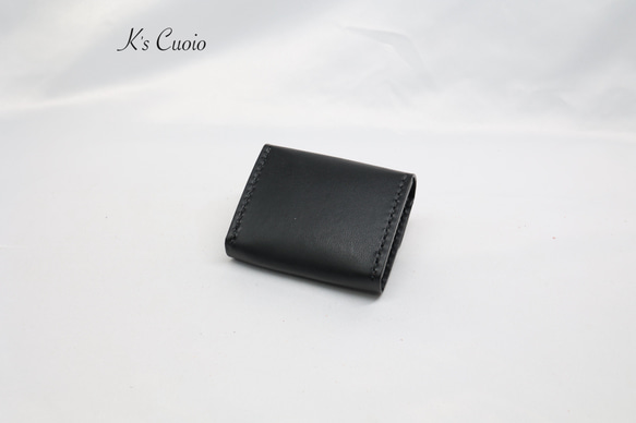 ヌメ革 手縫い小銭入れ（ブラック色）【送料無料】 16枚目の画像