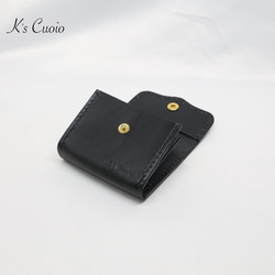 ヌメ革 手縫い小銭入れ（ブラック色）【送料無料】 6枚目の画像