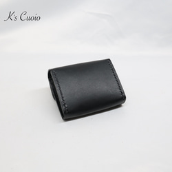 ヌメ革 手縫い小銭入れ（ブラック色）【送料無料】 17枚目の画像