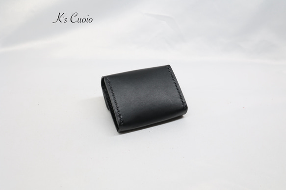 ヌメ革 手縫い小銭入れ（ブラック色）【送料無料】 17枚目の画像