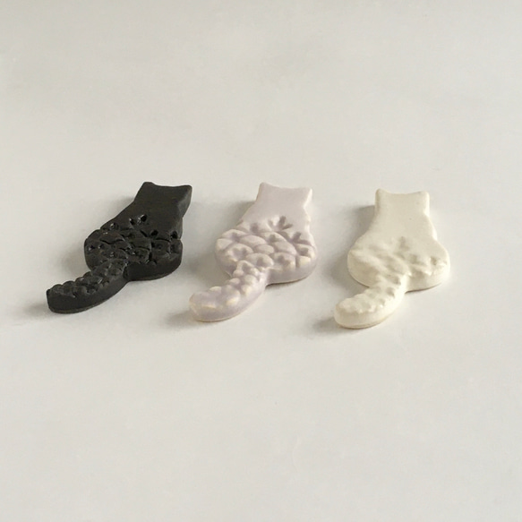 選べるねこ箸置き2個セット 三毛猫、ハチワレ、白ネコ、黒ネコ 14枚目の画像