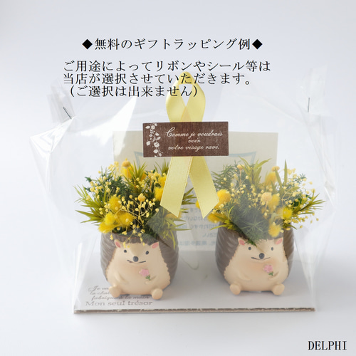 ☆大人気!☆～ミモザの季節～はりねずみのミニアレンジメント（2
