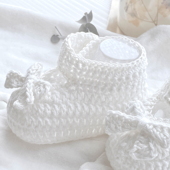 嬰兒禮物/生日禮物 柔軟可愛的有機棉嬰兒鞋 第4張的照片